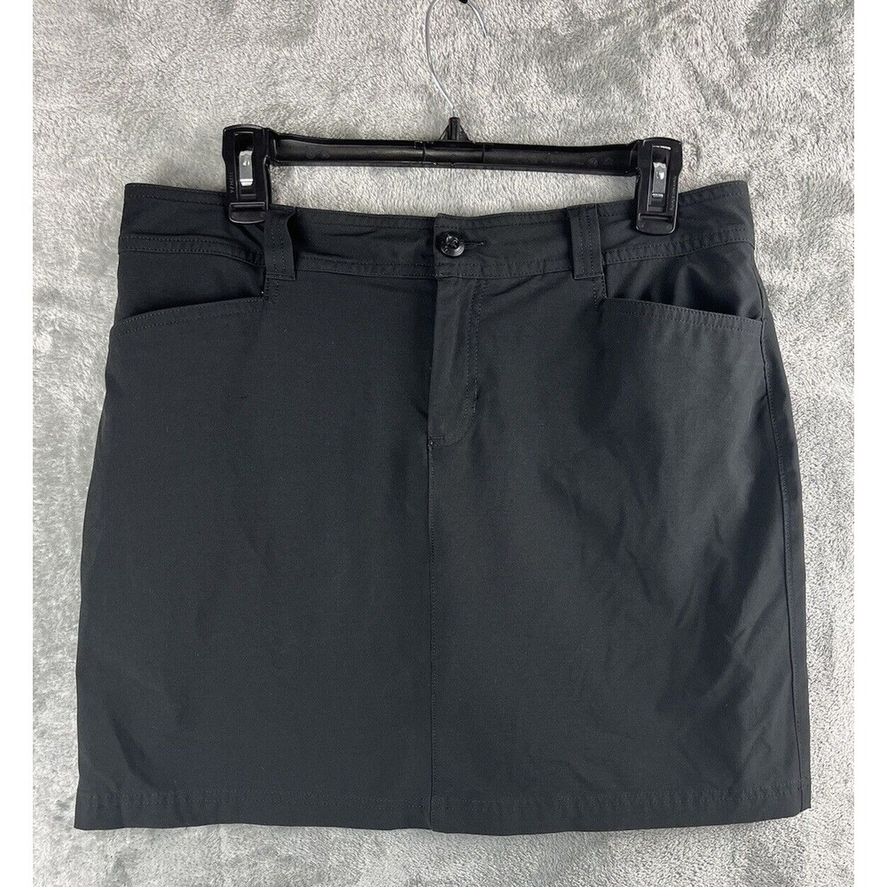 3/$20 Eddie Bauer Skort 8 Black Adventurer Shorts Stretch Hiking Quick Dry